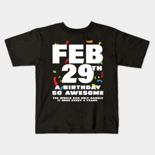 Happy Leap Day Year 2024 February 29th Funny Frog lovers Kids T-Shirt
